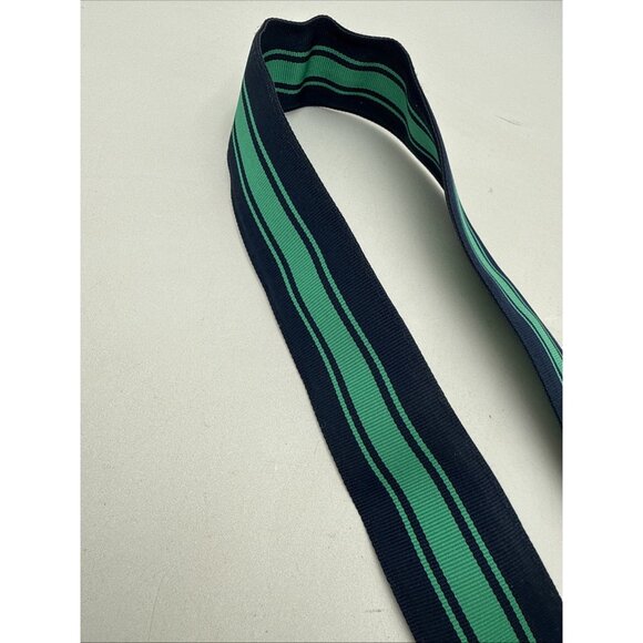 Vineyard Vines Belt Sz M Patch Work D Ring Green Blue Striped Preppy Classic - Picture 4 of 5